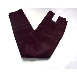 New Directions Womens Burgundy Coated Jeans Size 6 Slim Fit Stretch NWT $59